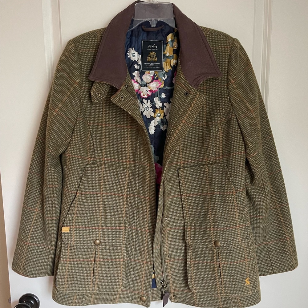 Joules Tweed Field Coat Mr. Toad Green